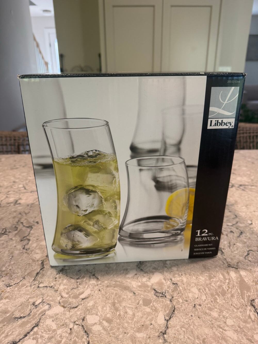 NEW Set of 12 Libbey Swerve Bravura Glassware Set 6 Tall 6 Short